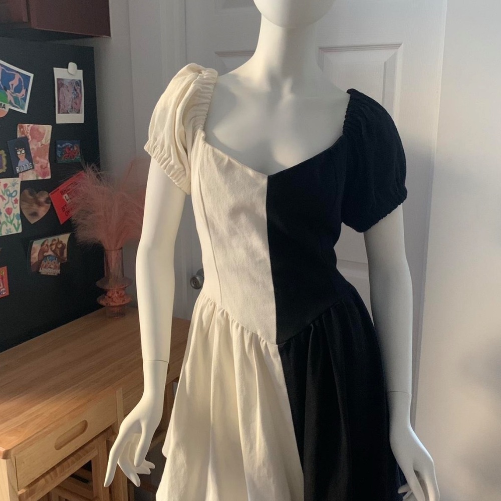 ISO! Fashion Brand Company Black and Cream Mini Dress *M,L, or XL* - Picture 3 of 4